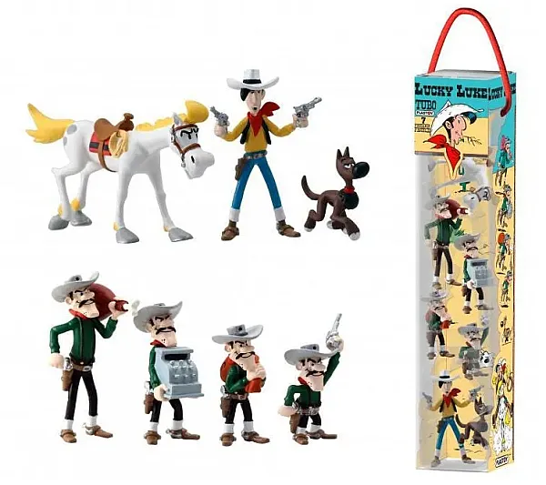 LUCKY LUKE MINI FIGURE 7-PACK CHARACTERS 4-10CM